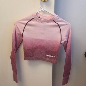 Gymshark Ombre Pink Long Sleeve Crop Top